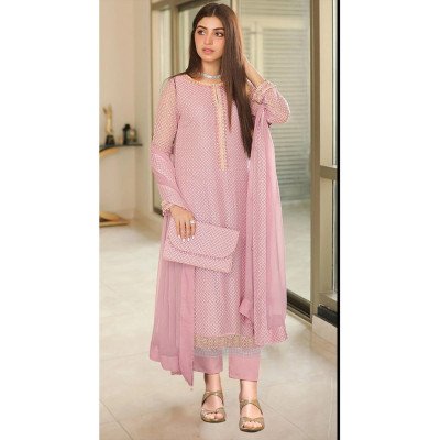 Pink Rose Premium Edition Festive/Party Wear Dress Material MOCNA