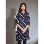 Rubi Dark Blue Printed Rayon Kurta – Mocna