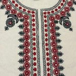 Ivory Heavy Thread Work Khadi Cotton Kurta Pant Set- MOCNA