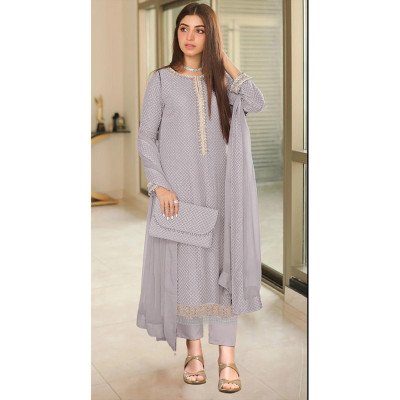 Lavender Premium Edition Festive/Party Wear Dress Material MOCNA