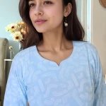 Sky Blue Rayon Kurti - Mocna