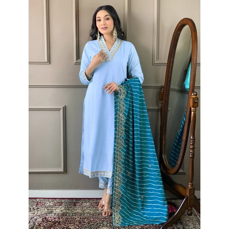 Mocna Morning Mist Sky Blue Kurta Set