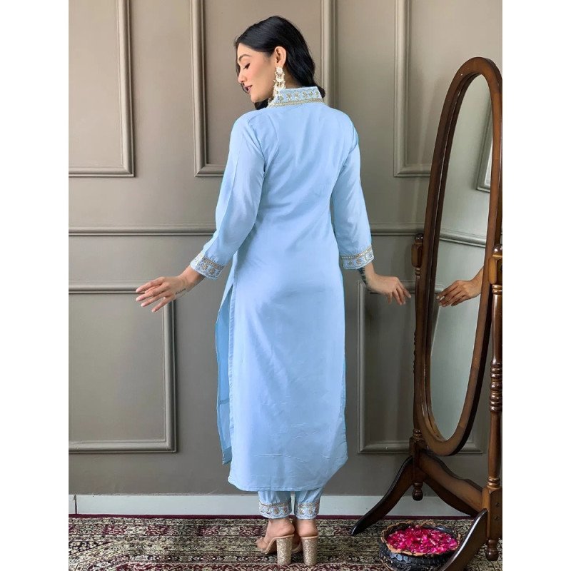 Mocna Morning Mist Sky Blue Kurta Set