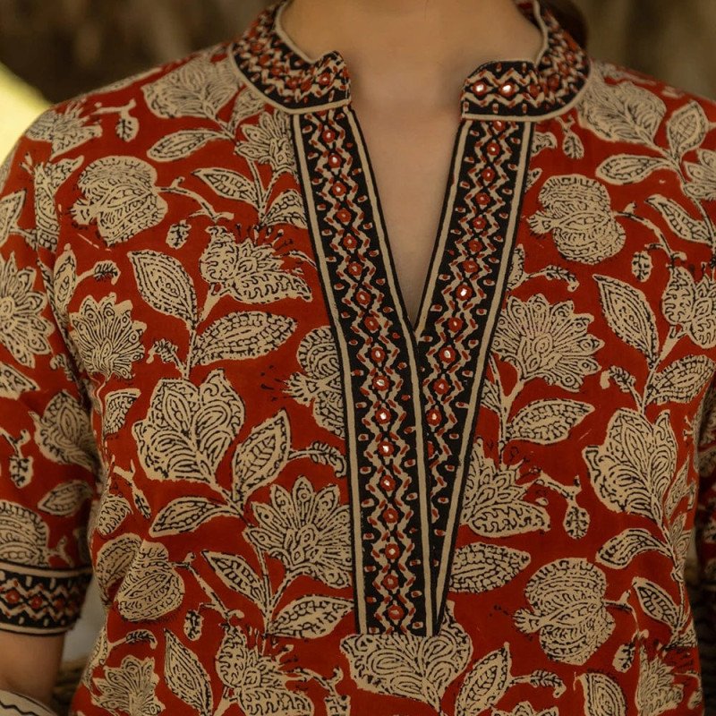 Mocna Hand Block Pure Cotton Kurta Set With Dupatta