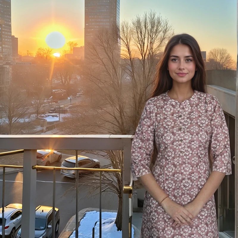 Rubi Brown Printed Rayon Kurta – Mocna