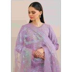 Light Purple Fox Georgette Embroidered Pakistani Suit – Unstitched Dress Material for Women with Santoon Inner &amp; Dupatta" -Mocna
