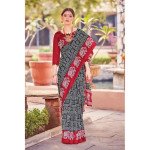 Apple Saree - Black &amp; Red Ethnic Bhagalpuri Saree -Mocna