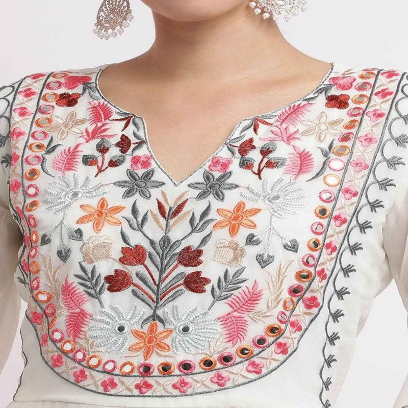 Jaipur Kurti Women White Kurta Palazzo Dupatta Set - Mocna