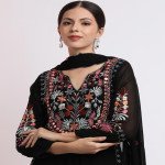 Jaipur Kurti Women Black Kurta Palazzo Dupatta Set - Mocna