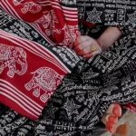 Apple Saree - Black &amp; Red Ethnic Bhagalpuri Saree -Mocna