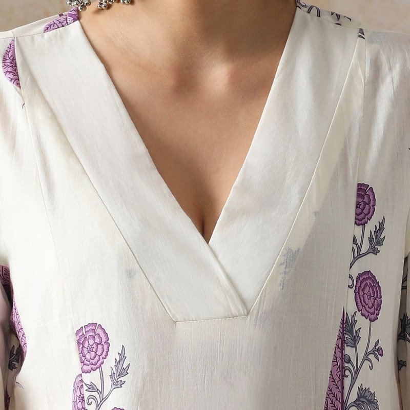 Royal Lavender Cotton Suit Set - Mocna