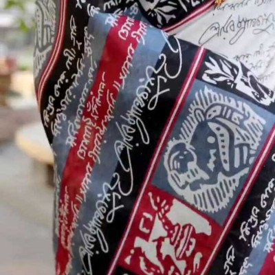 Apple Saree - Off-White and Red Bhagalpuri Printed Saree - Mocna