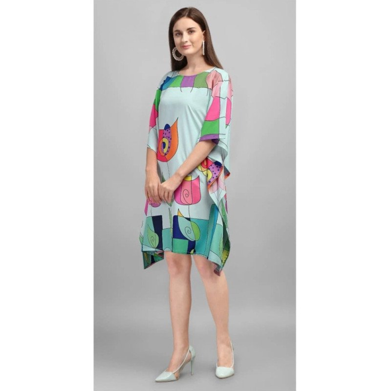 Tulip Charm Kaftan (Short) With Digital Print - MOCNA