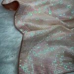 Heavy Georgette Bollywood Saree in Blush Pink - Mocna