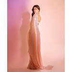 Heavy Georgette Bollywood Saree in Blush Pink - Mocna