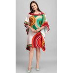 Retro Swirl Kaftan (Short) With Digital Print - MOCNA