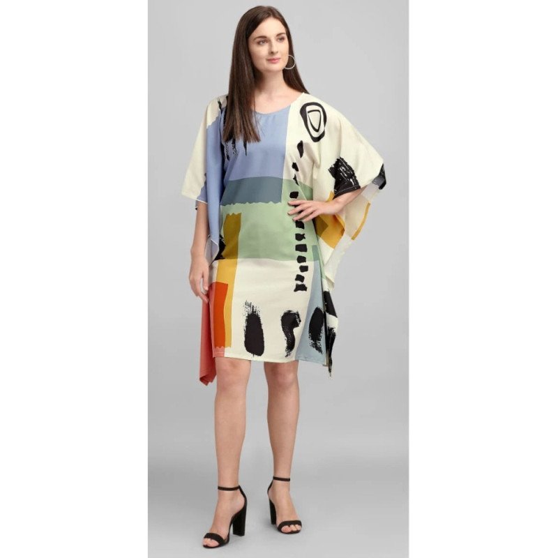 Patch Perfect Kaftan ( Short )With Digital print - MOCNA