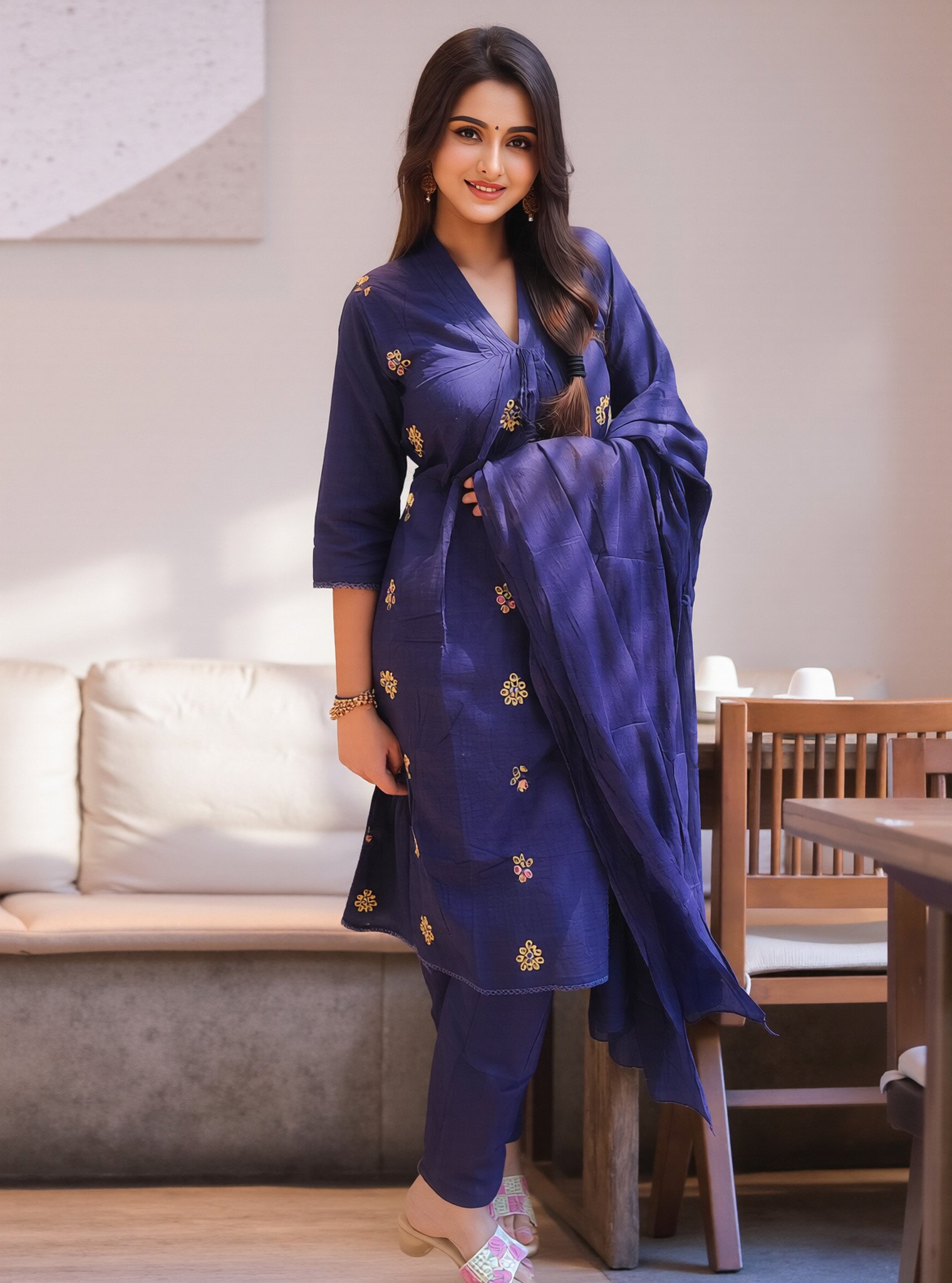 Mocna Pure Cotton 60×60 Handwork Suit With Dupatta