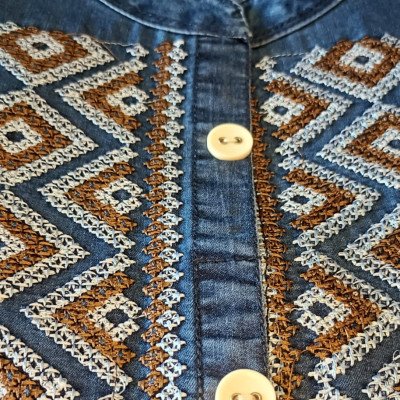 Light Blue Denim Kurti for Women  - MOCNA