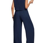 Slub Cotton Blue Sleeveless Top &amp; Pant Co-Ord Set- Mocna