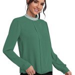 Designer Lace Neck Georgette Top - Mocna