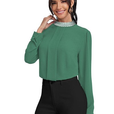 Designer Lace Neck Georgette Top - Mocna